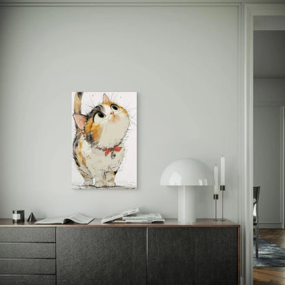 Uplooking Kitten Wonder Metal Print Ready to Hang