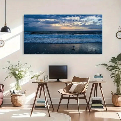 Sunrise Ocean Modern Decor Wall Art Canvas Office Home Room Framed 120x60cm