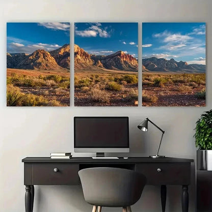 3pcs Nevada Poster USA Print Southwesten Perfect Wall Art Set Canvas Framed 50x70cm - High Quality Print 100% Australian Made Wall Canvas Ready to Hang