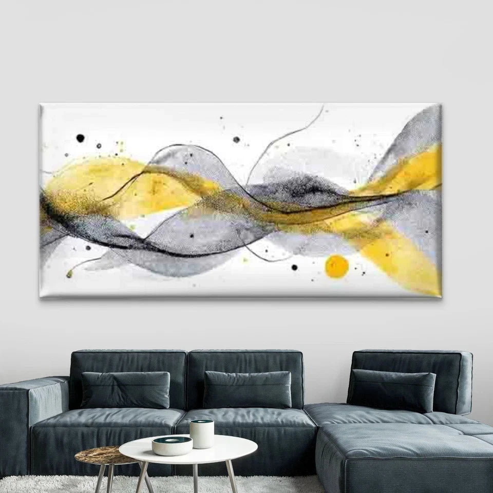 Multicolor Abstract Fluid Lines Wall Art Canvas Office Home Room Framed 120x60cm