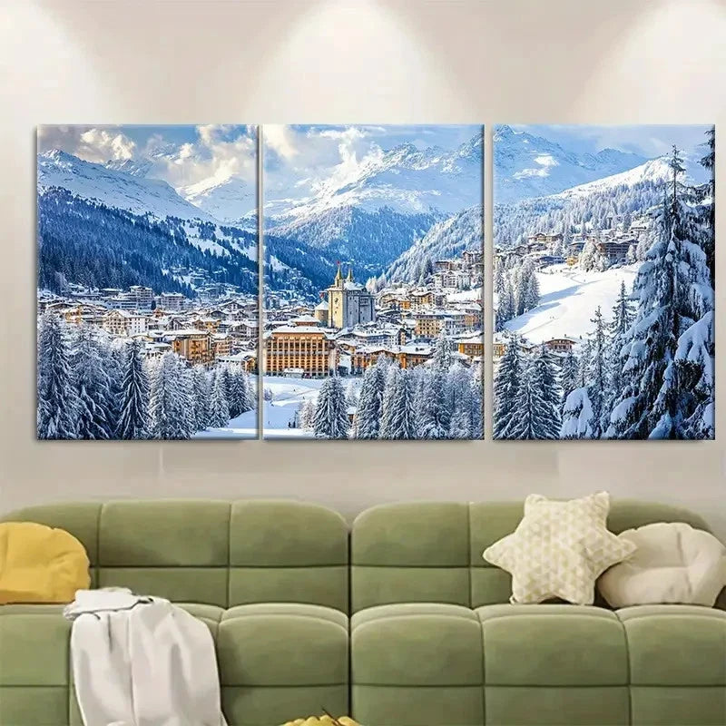 3pcs Collection Switzerland RO   Wall Art Set Canvas Framed 50x70cm - High Quality Print 100% Australian Made Wall Canvas Ready to Hang - Bella Home Decor