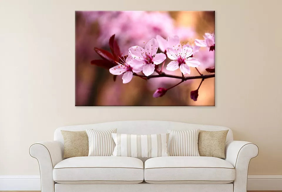 Peach Tree Branch With Blossom Wall Art Decor 100% Australian Made - Bella Home Decor