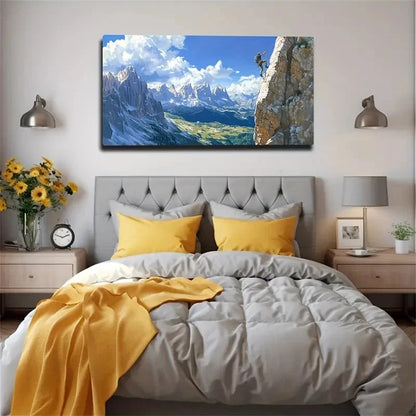 Cliff Climbing Aesthetic Wall Art Canvas Office Home Room Framed 120x60cm