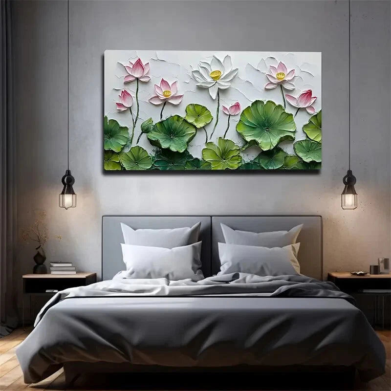 Minimalist for Lotus Flower Wall Art Canvas Office Home Room Framed 120x60cm - Bella Home Decor