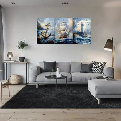 3pcs Modern Abstract Black & White Floral Wall Art Set Canvas Unframed - High Quality Print 100% Australian Made Wall Canvas