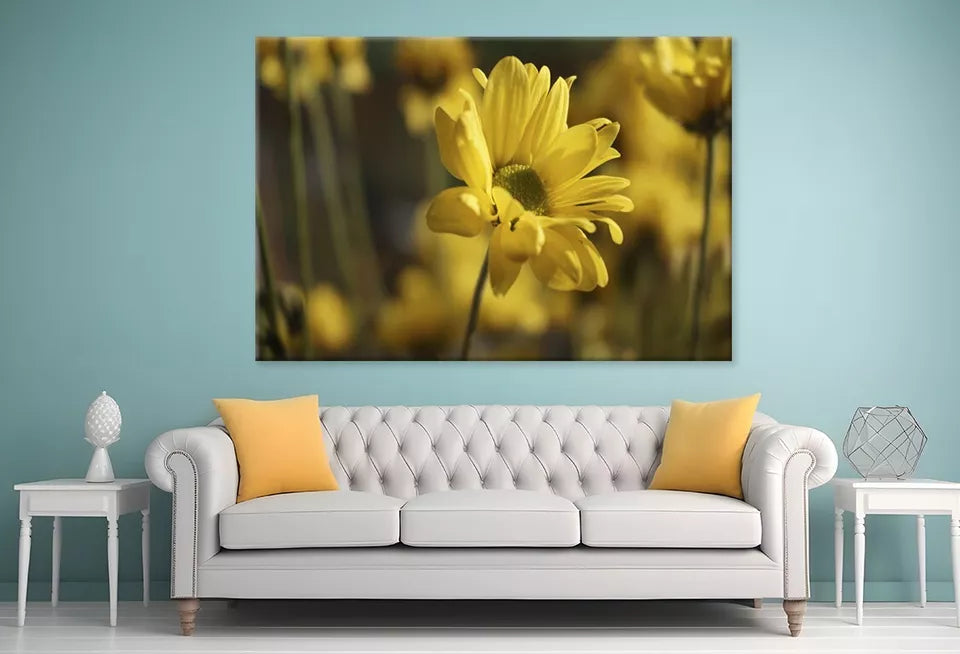 Golden Hues Of Yellow Flowers Wall Art Decor 100% Australian Made - Bella Home Decor