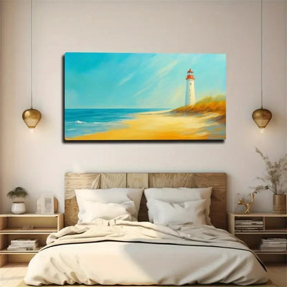 Coastal Lighthouse Waterproof Wall Art Canvas Office Home Room Framed 120x60cm