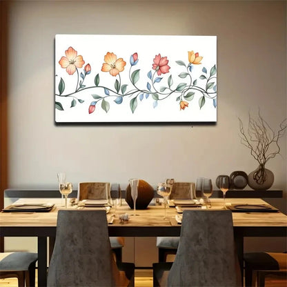 Pure White Background Flowers Wall Art Canvas Office Home Room Framed 120x60cm