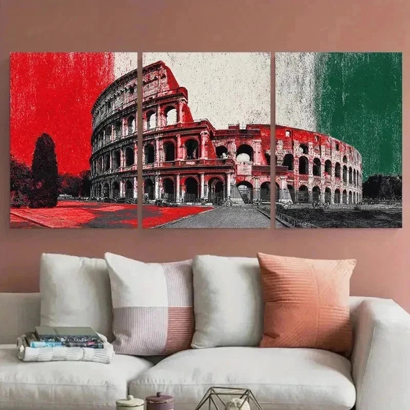 3pcs La Dolce Vita Rome Italy Perfect Perfect Wall Art Set Canvas Framed 60x90cm - High Quality Print 100% Australian Made Wall Canvas Ready to Hang
