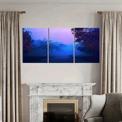 3pcs Misty Morning Landscape Decoration Wall Art Set Canvas Framed 60x90cm - High Quality Print 100% Australian Made Wall Canvas Ready to Hang