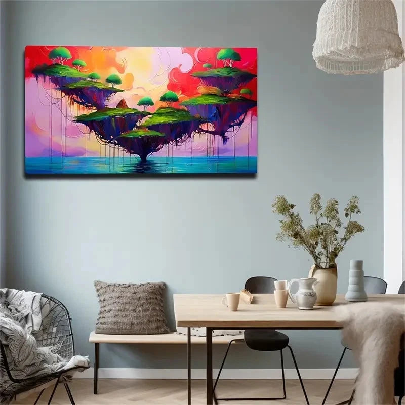 Magical Land Layered Wall Art Canvas Office Home Room Framed 120x60cm