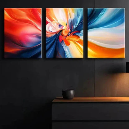 3pcs Colorful Swirling Vortex of Colors Perfect Wall Art Set Canvas Unframed - High Quality Print 100% Australian Made Wall Canvas - Bella Home Decor