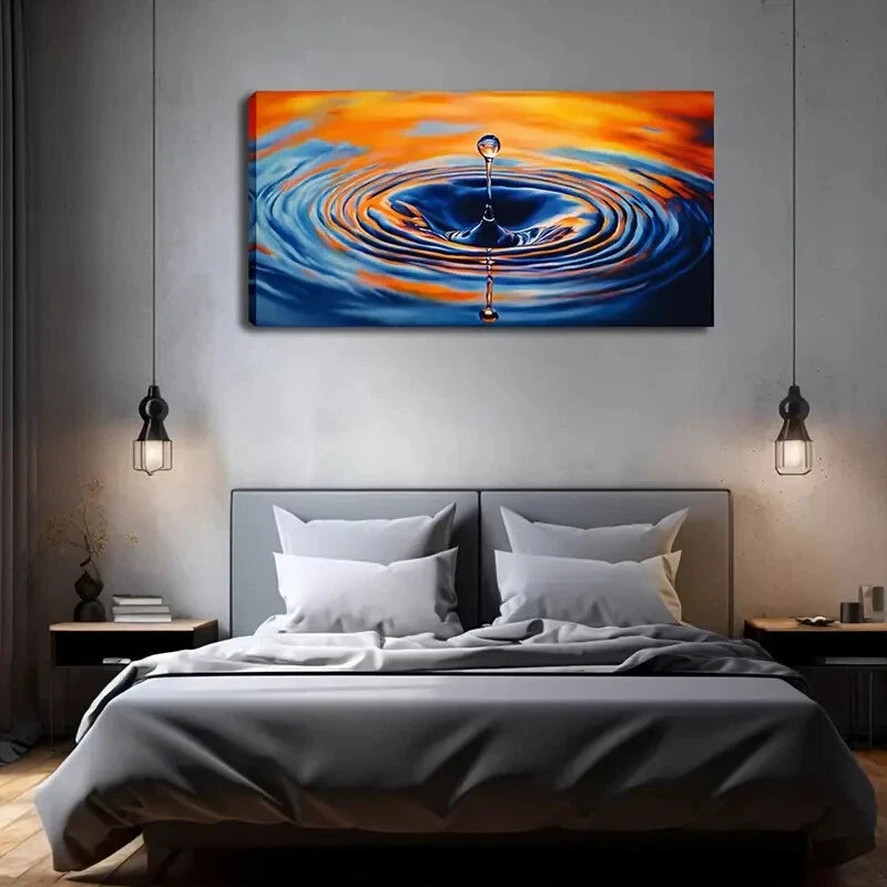 Beautiful Water Drop Design Wall Art Canvas Office Home Room Framed 120x60cm - Bella Home Decor