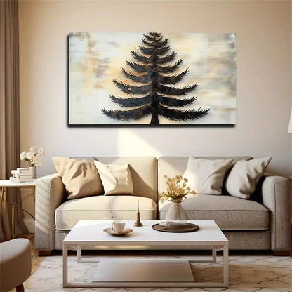 Black Forked Tree Abstract Wall Art Canvas Office Home Room Framed 120x60cm