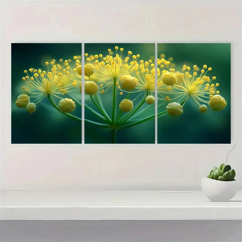 3pcs Fennel Flower  Fennel Flower Painting FP   Wall Art Set Canvas Framed 40x60cm - High Quality Print 100% Australian Made Wall Canvas Ready to Hang