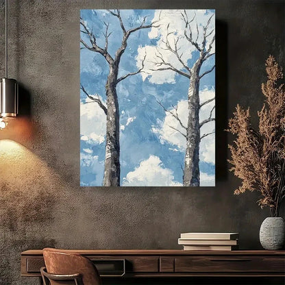Beautiful Modern Abstract Tree Painting 40x60cm Metal Print Ready to Hang - Bella Home Decor
