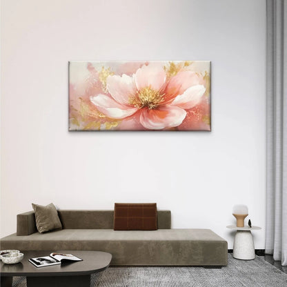 Pink Flowers Abstract Petal Wall Art Canvas Office Home Room Framed 120x60cm