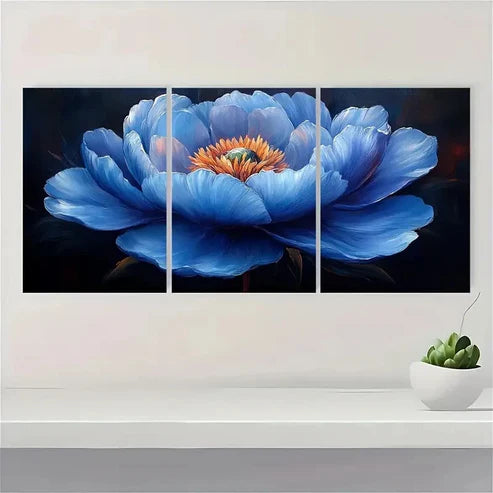 3pcs Peony Flower Painting JL Wall Art Set Canvas Unframed - High Quality Print 100% Australian Made Wall Canvas - Bella Home Decor