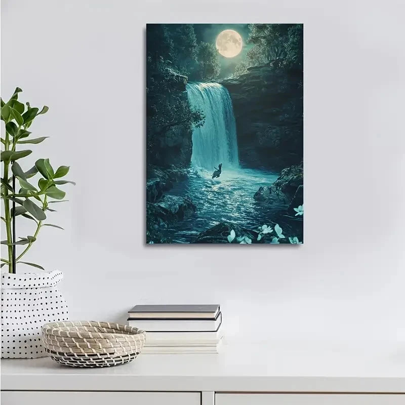 Steampunk Rabbit Scene with Crystal Clear Painting  40x60cm Metal Print Ready to Hang - Bella Home Decor