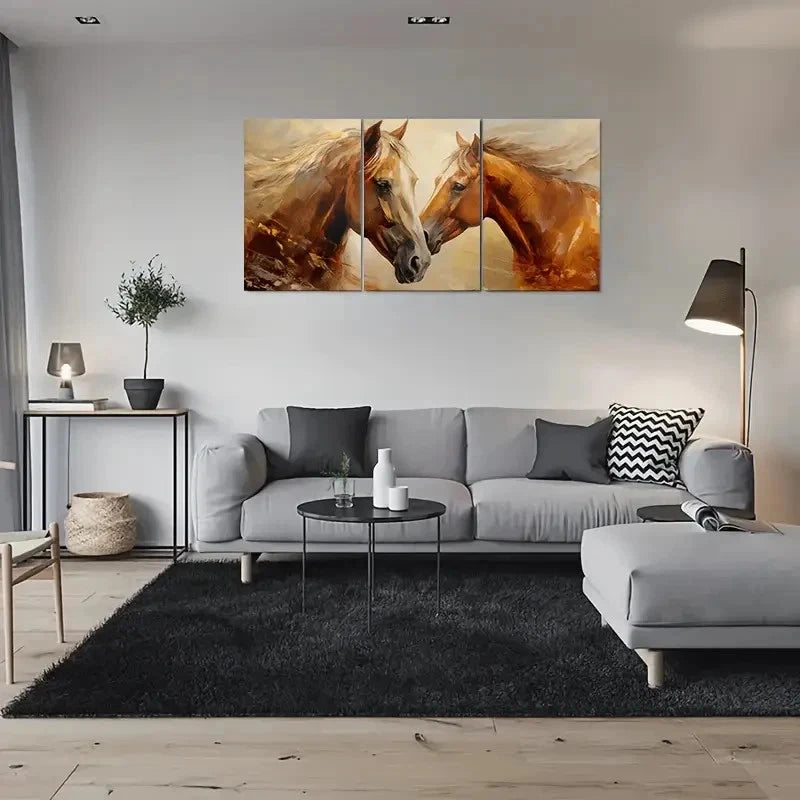 3pcs Abstract Horse Modern Animal Metal Print Ready to Hang Art - Bella Home Decor