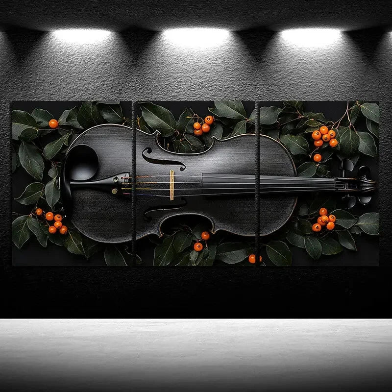 3pcs Chic Cello Trio Music Instruments Metal Print Ready to Hang Art - Bella Home Decor