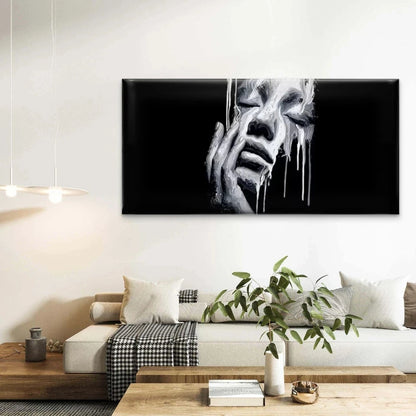 Black & White Abstract Wall Art Canvas Office Home Room Framed 120x60cm