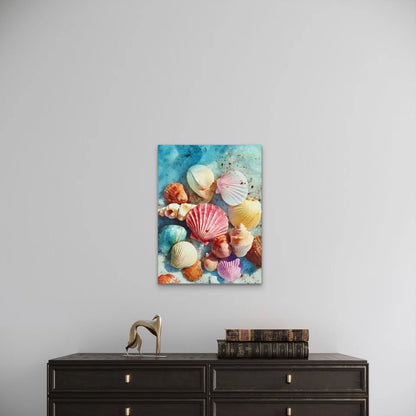 Watercolor Beach Sea Shells Metal Print Ready to Hang