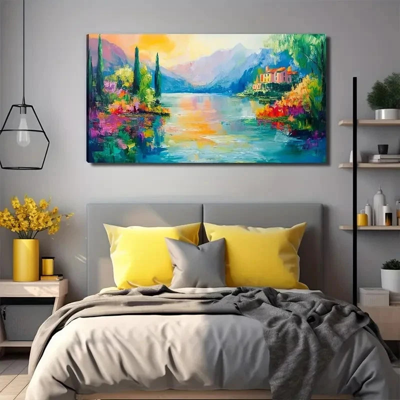 Beautiful Lake View Wall Art Canvas Office Home Room Framed 120x60cm