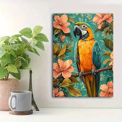 Beautiful Vibrant Tropical Bird Portrait Painting 60x90cm Metal Print Ready to Hang