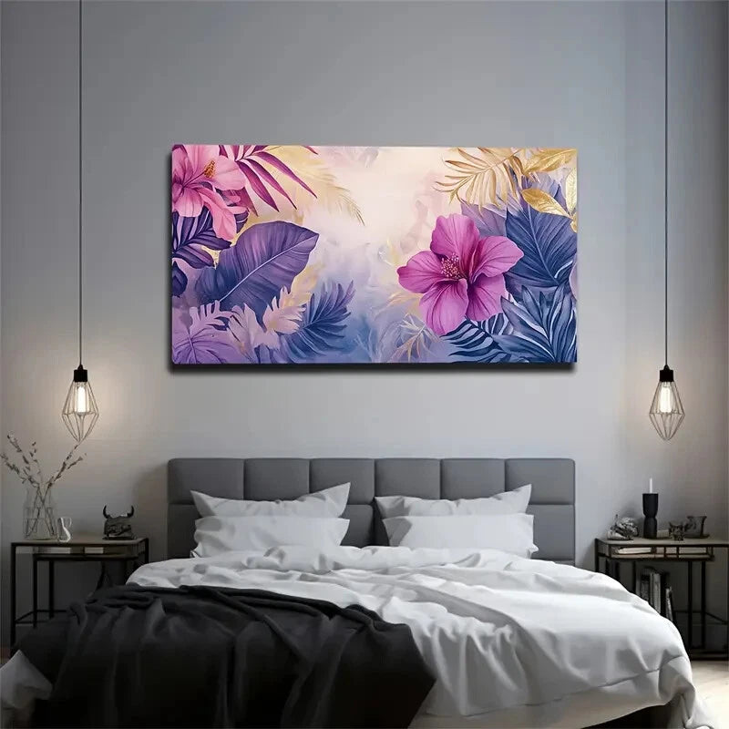 Hazy Gradient Background Wall Art canvas office home room framed 120x60cm - Bella Home Decor
