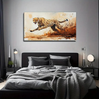 Fierce Leopard Murals Wall Art Canvas Office Home Room Framed 120x60cm