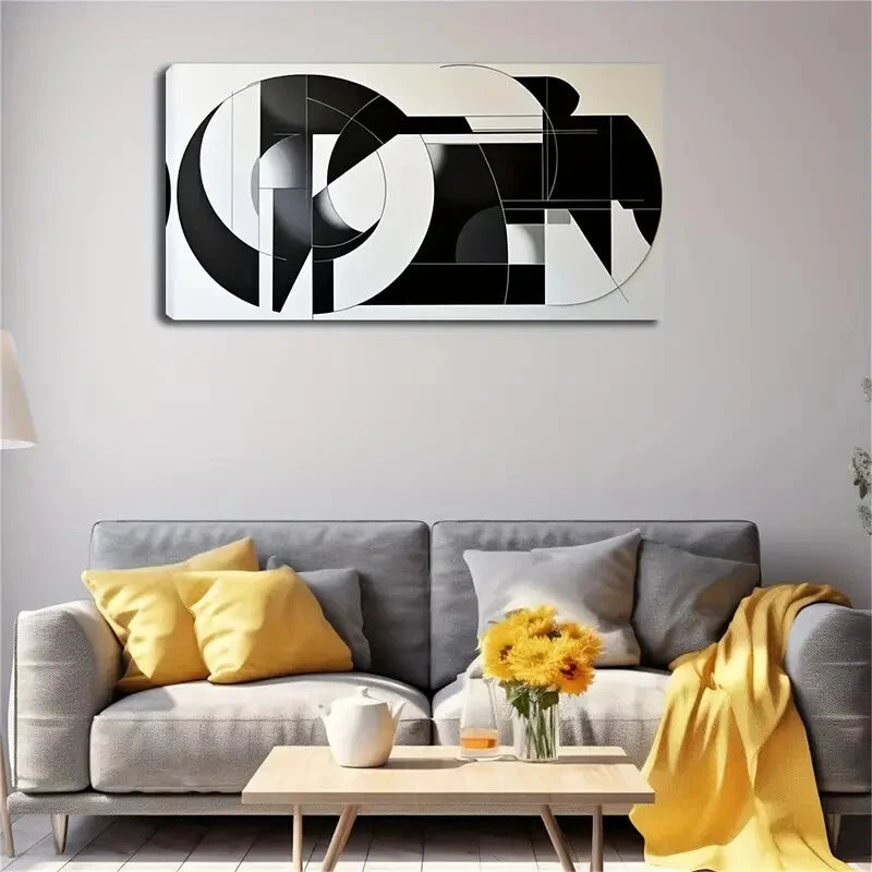 Square Other Geometric Shape Wall Art Canvas Office Home Room Framed 120x60cm - Bella Home Decor
