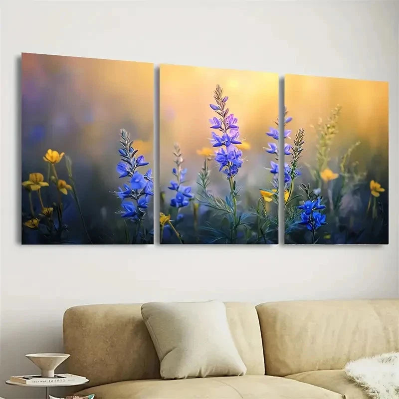3pcs Wilderness Flower Wall Art Set Canvas Framed 50x70cm - High Quality Print 100% Australian Made Wall Canvas Ready to Hang - Bella Home Decor