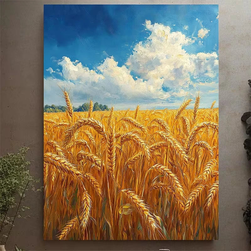 Golden Wheat Field Metal Print Ready to Hang