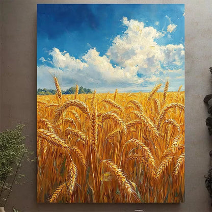 Golden Wheat Field Metal Print Ready to Hang