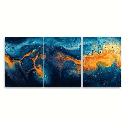 3pcs Abstract Flowing Artwork BG  Wall Art Set Canvas Framed 50x70cm - High Quality Print 100% Australian Made Wall Canvas Ready to Hang - Bella Home Decor