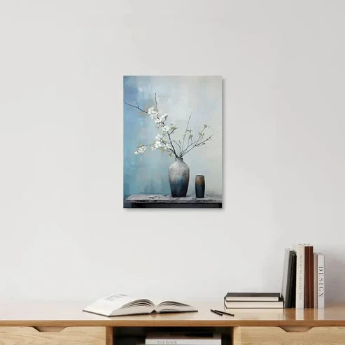 Beautiful Carnation Minimalist Floral Painting 60x90cm Metal Print Ready to Hang