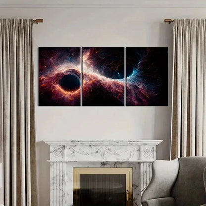 3pcs Cosmic Nebula Vibrant Space-Themed Wall Art Canvas Unframed - High Quality Print 100% Australian Made Wall Canvas - Bella Home Decor