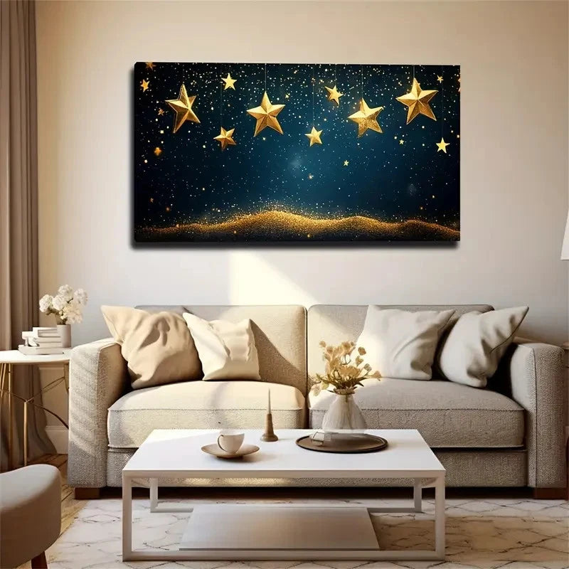 Featuring Golden Hues  Sparkle Wall Art Canvas Office Home Room Framed 120x60cm