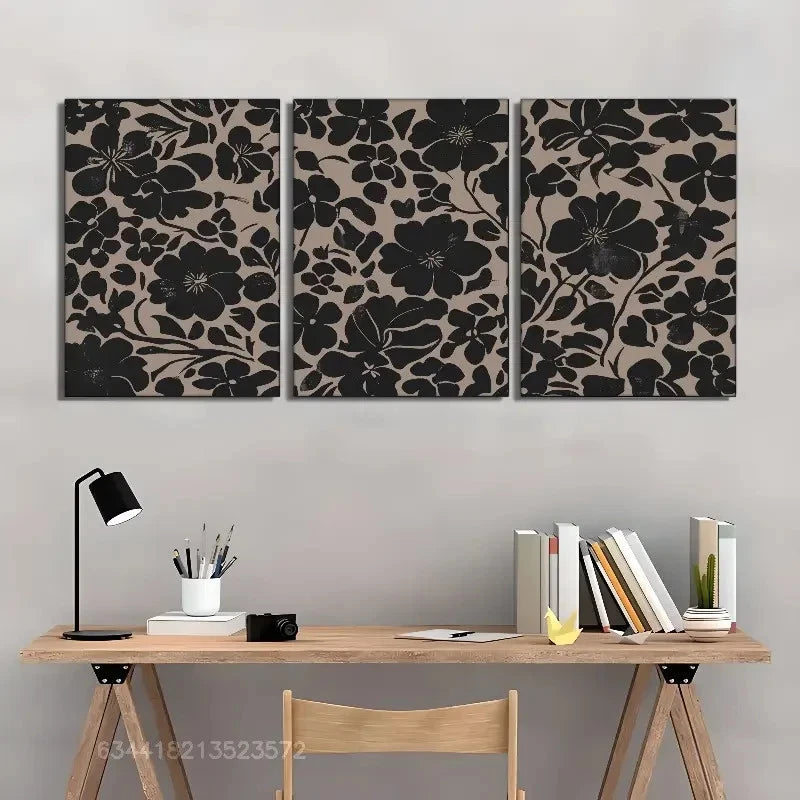 3pcs Earthy Vintage Botanical Art Poster Metal Print Ready to Hang Art - Bella Home Decor