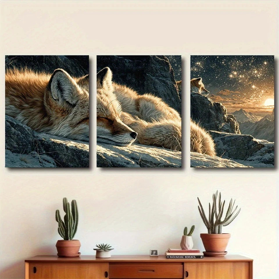 3pcs Pack Night Bodies Curled Metal Print Ready to Hang Art