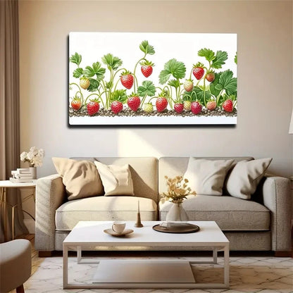 Strawberry On Small Stones Wall Art Canvas Office Home Room Framed 120x60cm