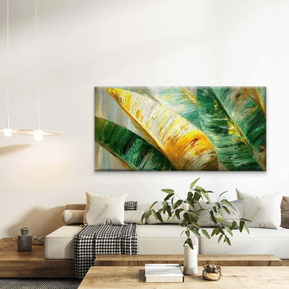 Abstract Design of Banana Leave Wall Art Canvas Office Home Room Framed 120x60cm - Bella Home Decor