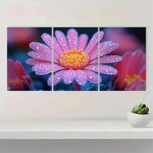 3pcs Pink Lampranthus Canvas Print FD  Wall Art Set Canvas Unframed - High Quality Print 100% Australian Made Wall Canvas - Bella Home Decor