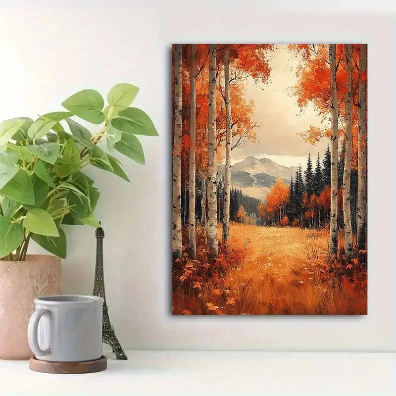 Beautiful Serene Nature Scene Landscape Painting 40x60cm Metal Print Ready to Hang