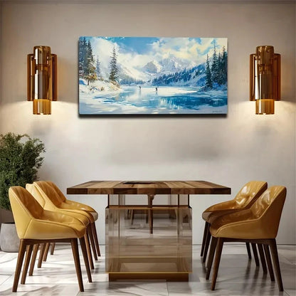 Ice And Snow Cold Winter Wall Art Canvas Office Home Room Framed 120x60cm
