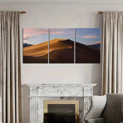 3pcs Sandy Desert Natural Landscape Wall Art Set Canvas Framed 40x60cm - High Quality Print 100% Australian Made Wall Canvas Ready to Hang