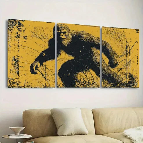 3pcs Bigfoot Sighting Wall Art Set Canvas Unframed - High Quality Print 100% Australian Made Wall Canvas - Bella Home Decor