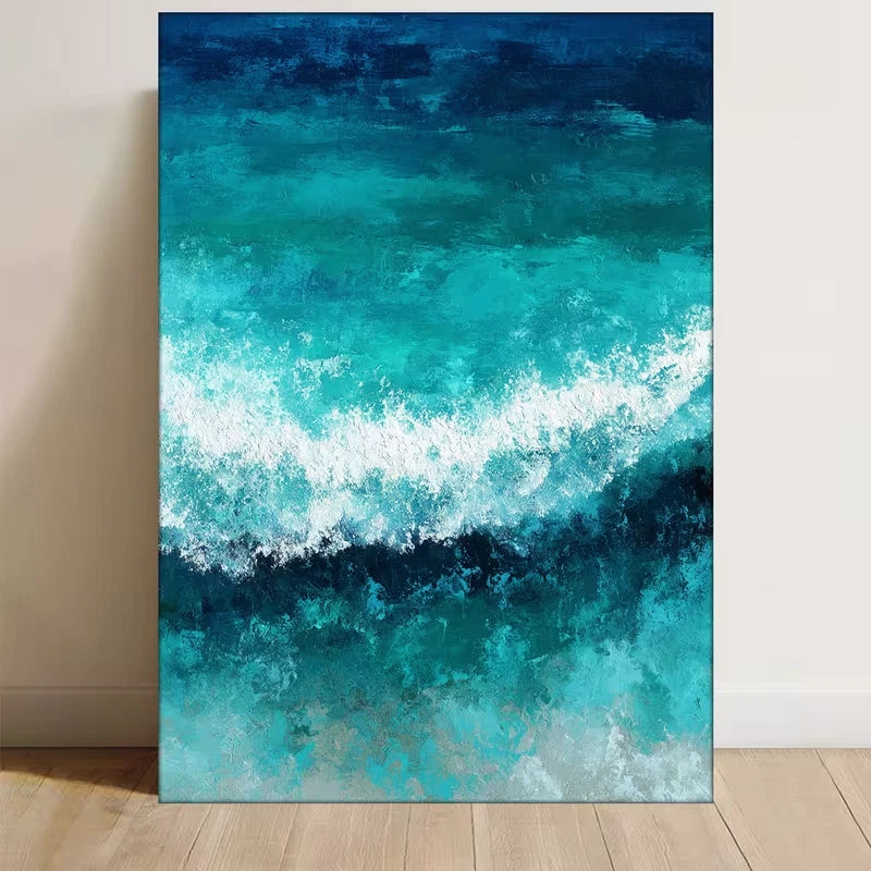 Emerald Depths Abstract Seascape Metal Print Ready to Hang