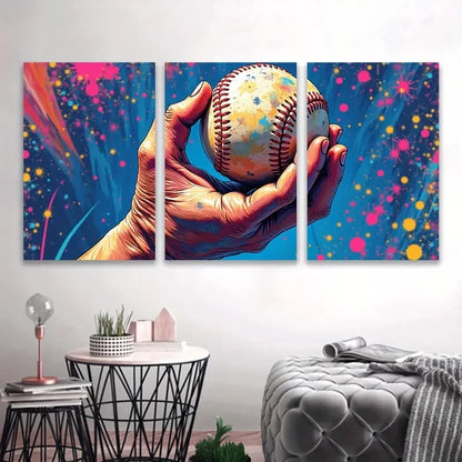 3pcs Ball in Hand Colorful Painting Wall Art Set Canvas Framed 50x70cm - High Quality Print 100% Australian Made Wall Canvas Ready to Hang - Bella Home Decor